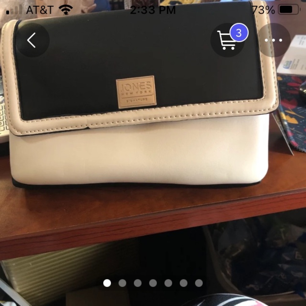 Jones New York Elegant Black and White Shoulder Bag